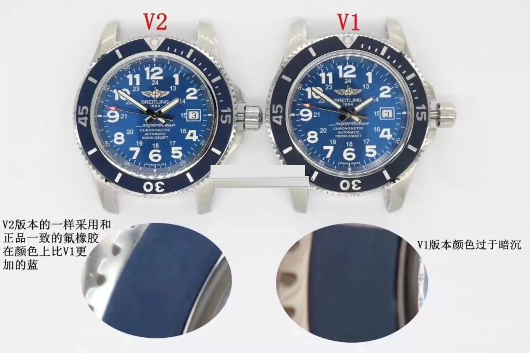 GF Factory Breitling Superocean II 44 mm V2 replika saat karşılaştırmalı incelemesi - Yükseltilmiş versiyon nasıl? — 4. fotoğraf