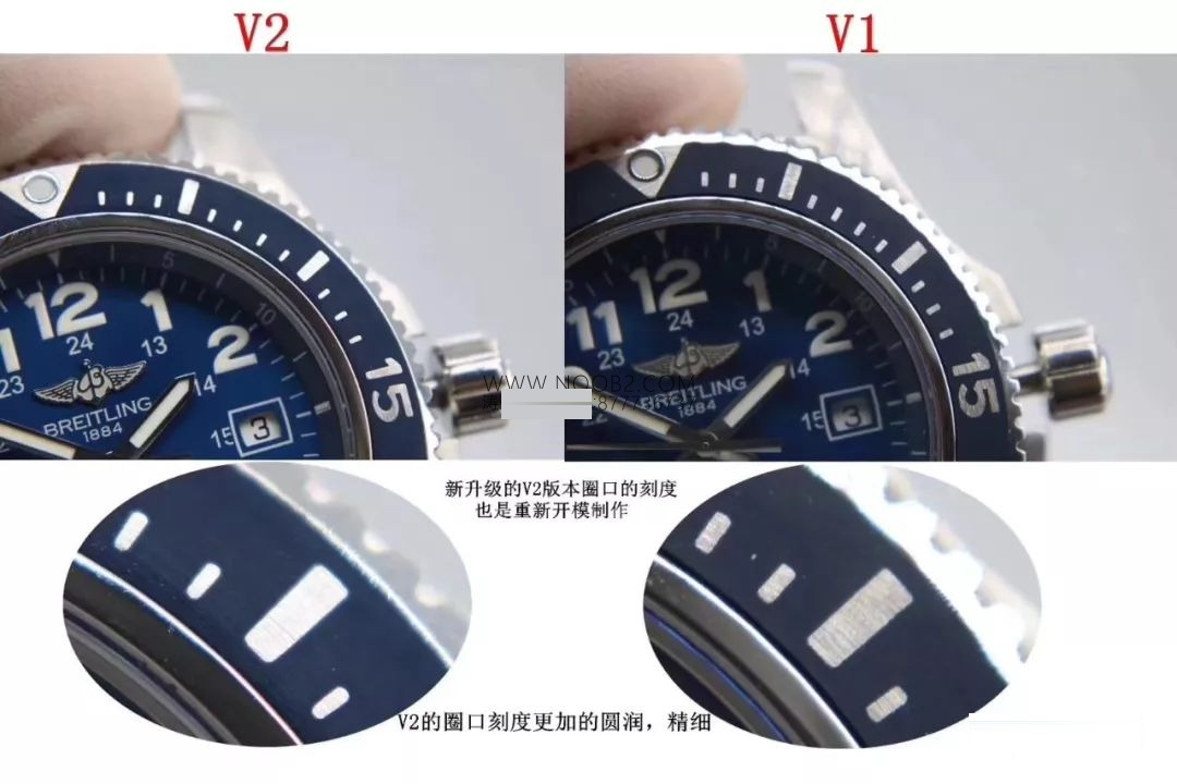 GF Factory Breitling Superocean II 44 mm V2 replika saat karşılaştırmalı incelemesi - Yükseltilmiş versiyon nasıl? — 7. fotoğraf