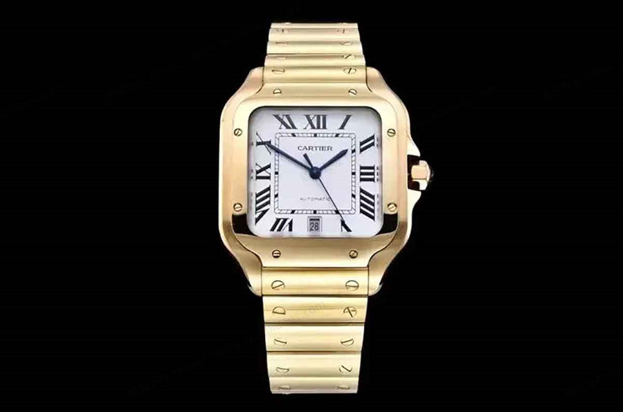 GF Factory Cartier Santos altın kaplama model saat incelemesi — 1. fotoğraf
