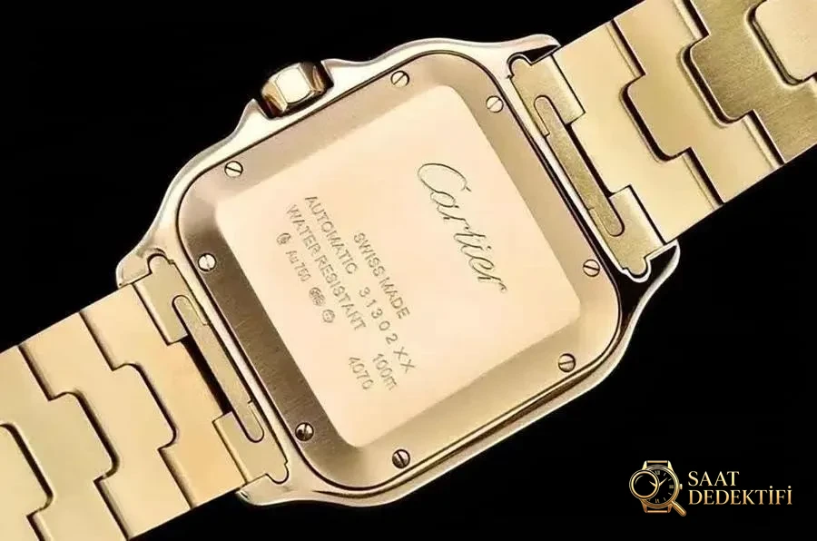 GF Factory Cartier Santos altın kaplama model saat incelemesi - Bilezik, Toka ve Klips Mekanizması