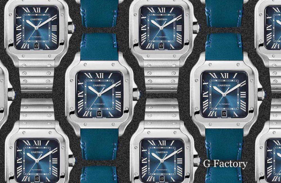 GF Factory Cartier Santos mavi kadranlı kol saati incelemesi — 1. fotoğraf