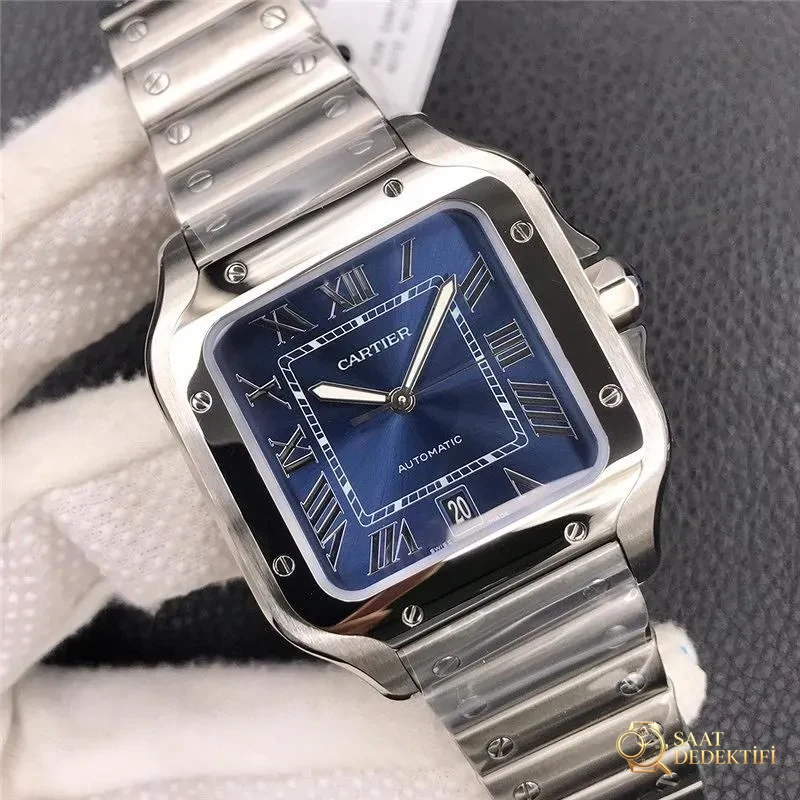 Revue de la montre GF Factory Cartier Santos Series - Détails du cadran et finition de la lunette