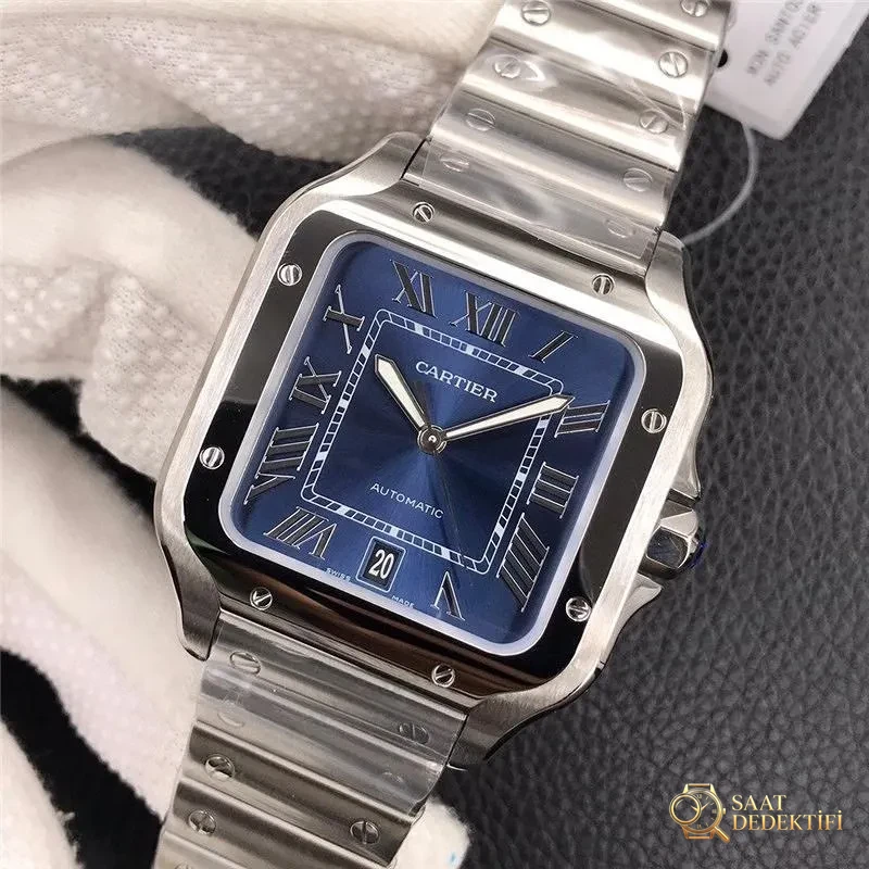 Examen des montres de la série GF Factory Cartier Santos - Profil du boîtier et examen de la couronne
