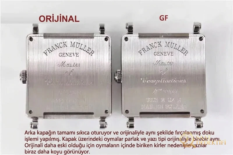 GF Factory Franck Muller 6002MQZ MASTER SQUARE kadın kuvars replika saat orijinalle karşılaştırıldığında nasıl? Elmas taşlı modeli var mı? - Klips Kilidi ve Lazer Damgalar