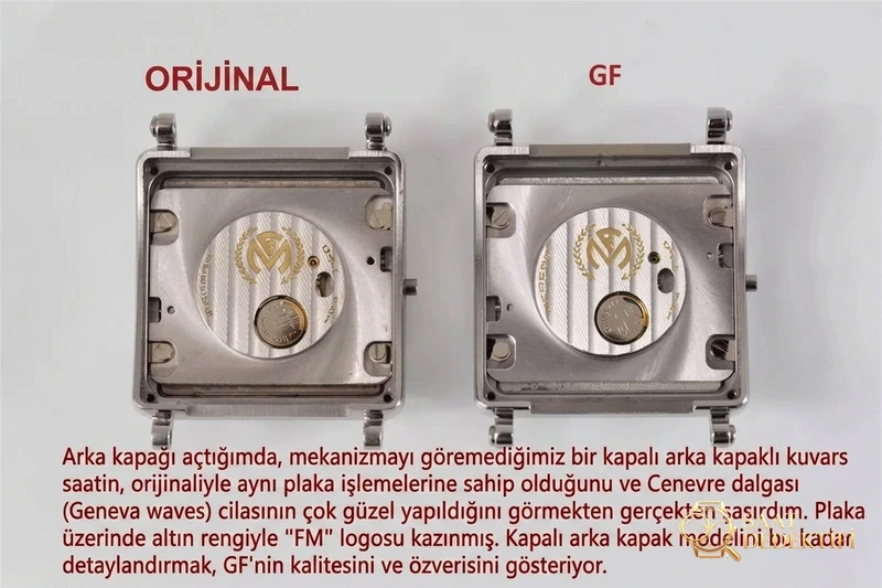 GF Factory Franck Muller 6002MQZ MASTER SQUARE kadın kuvars replika saat orijinalle karşılaştırıldığında nasıl? Elmas taşlı modeli var mı? - Fosfor ve Super-LumiNova Gece Görünümü