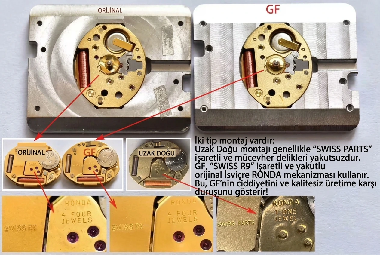 GF Factory Franck Muller 6002MQZ MASTER SQUARE kadın kuvars replika saat orijinalle karşılaştırıldığında nasıl? Elmas taşlı modeli var mı? - Yan Profil ve Kordon Bağlantısı