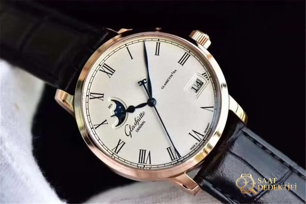 GF Factory Glashütte Original Senator Büyük Tarih Ay Evreli Kol Saati İşçilik İncelemesi - Yan Profil ve Kordon Bağlantısı