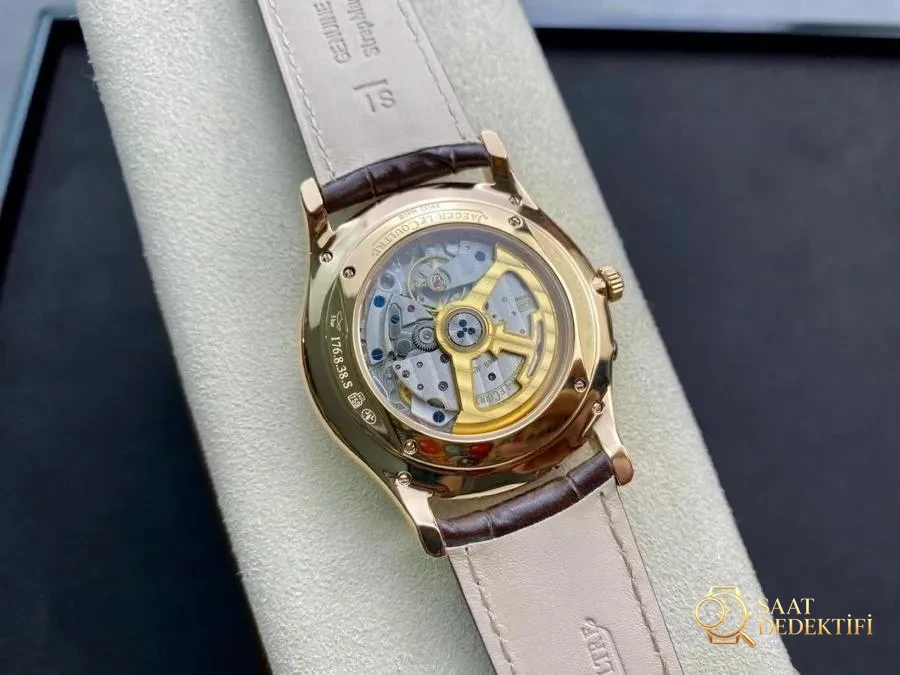 GF Factory Jaeger-LeCoultre Master serisi 1378420 erkek klasik kol saati (Joker rose altın şampanya) - Makro Kadran ve İndeks İşçiliği