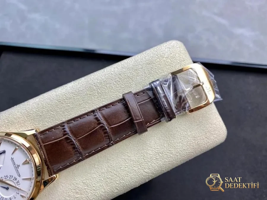 GF Factory Jaeger-LeCoultre Master serisi 1378420 erkek klasik kol saati (Joker rose altın şampanya) - Klips Kilidi ve Lazer Damgalar