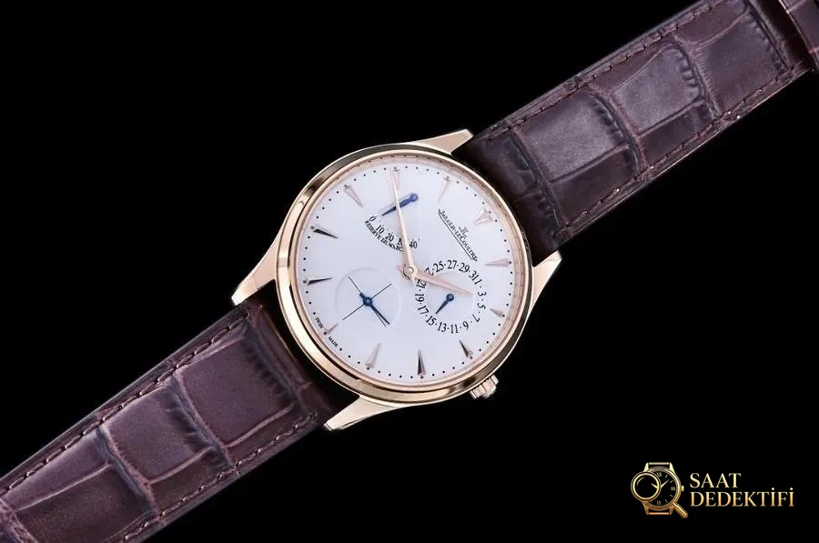 GF Factory Jaeger-LeCoultre Master serisi 1378420 erkek klasik kol saati (Joker rose altın şampanya) - Mekanizma Zemberek ve Balans Detayı
