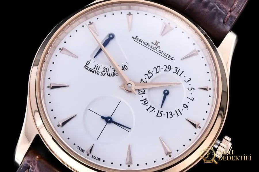 GF Factory Jaeger-LeCoultre Master serisi 1378420 erkek klasik kol saati (Joker rose altın şampanya) - Yan Profil ve Kordon Bağlantısı
