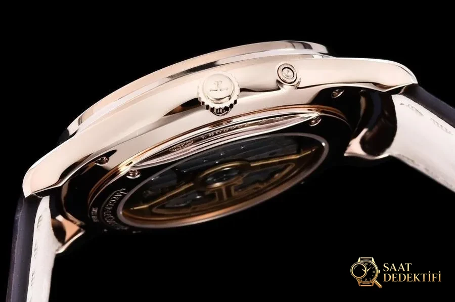GF Factory Jaeger-LeCoultre Master serisi 1378420 erkek klasik kol saati (Joker rose altın şampanya) - Tepe Koruması ve Ayar Fonksiyonu