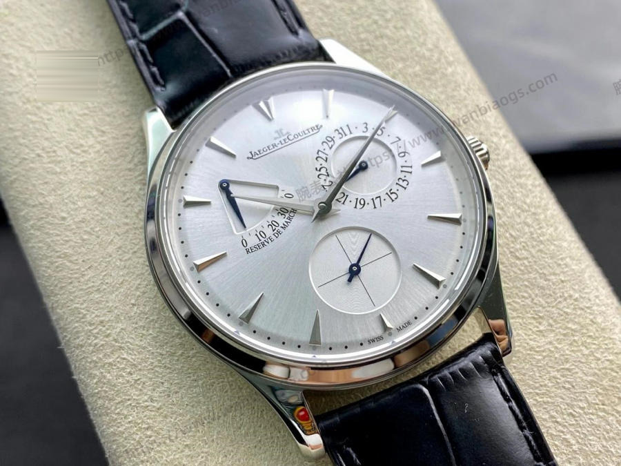 GF Factory Jaeger-LeCoultre Master serisi 1378420 erkek klasik kol saati (Palyaço beyaz kadran) — 1. fotoğraf
