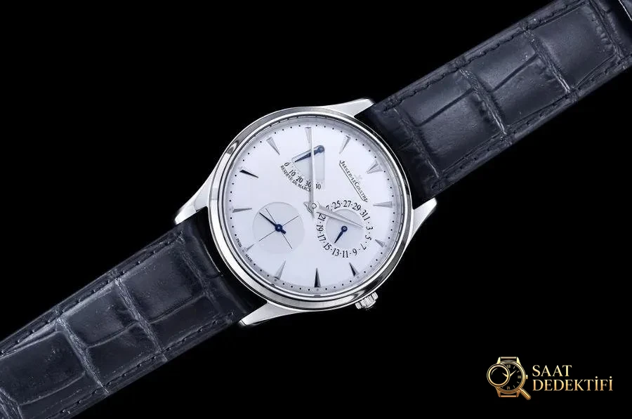 GF Factory Jaeger-LeCoultre Master serisi 1378420 erkek klasik kol saati (Palyaço beyaz kadran) - Mekanizma Zemberek ve Balans Detayı