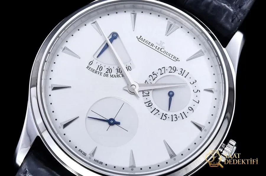 GF Factory Jaeger-LeCoultre Master serisi 1378420 erkek klasik kol saati (Palyaço beyaz kadran) - Yan Profil ve Kordon Bağlantısı