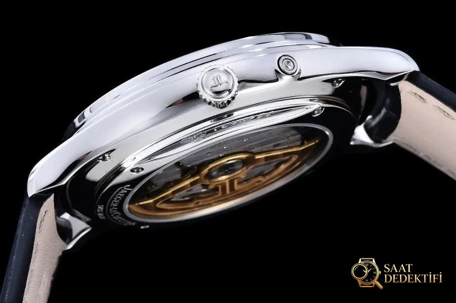 GF Factory Jaeger-LeCoultre Master serisi 1378420 erkek klasik kol saati (Palyaço beyaz kadran) - Tepe Koruması ve Ayar Fonksiyonu