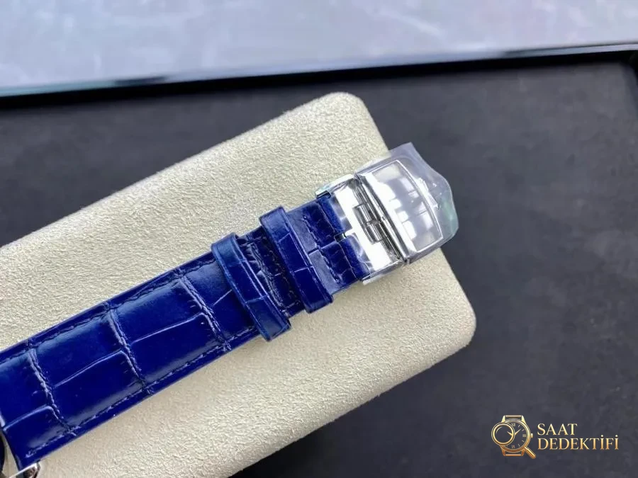 GF Factory Jaeger-LeCoultre Master Serisi 1378480 Erkek Klasik Kol Saati (Palyaço Mavi Kadran) - Klips Kilidi ve Lazer Damgalar