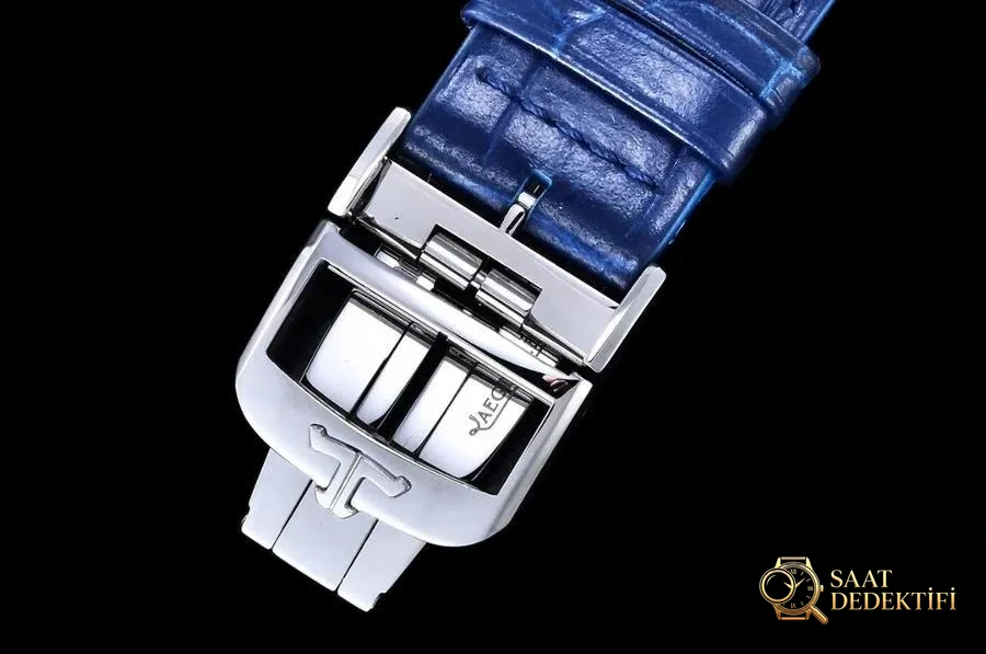GF Factory Jaeger-LeCoultre Master Serisi 1378480 Erkek Klasik Kol Saati (Palyaço Mavi Kadran) - Toka İçi Mikro Ayar Mekanizması