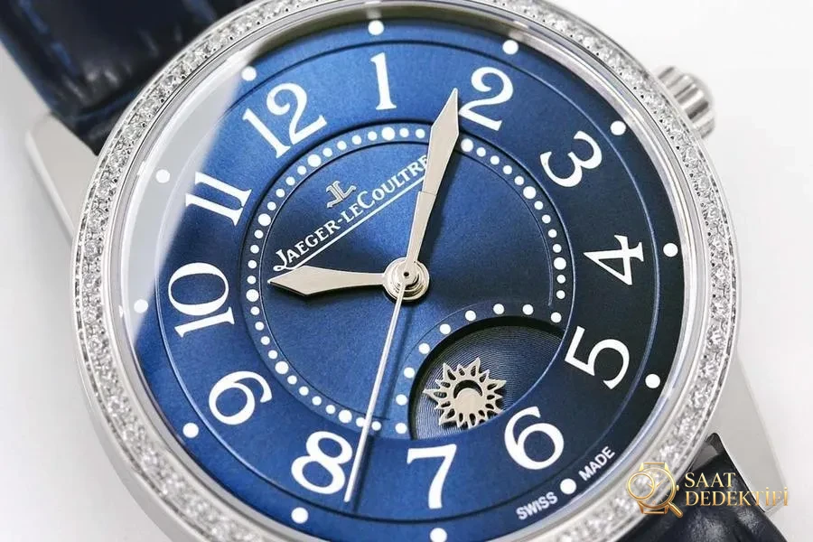 GF Factory Jaeger-LeCoultre Rendez-Vous serisi (mavi kadran) kadın kol saati incelemesi - Kadran Detayı ve Bezel İşçiliği