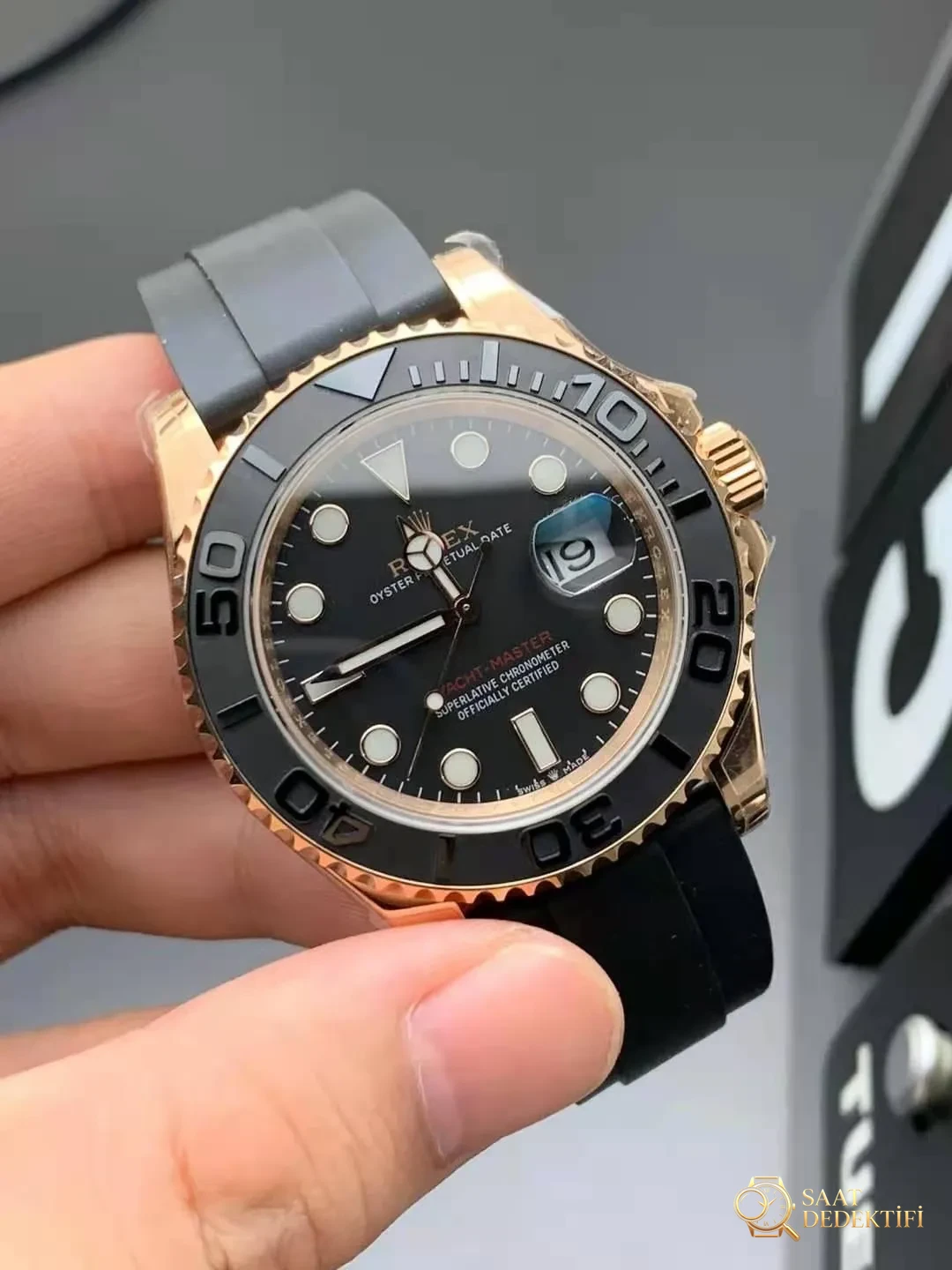 Replika Rolex YachtMaster 116655 Roze Altın