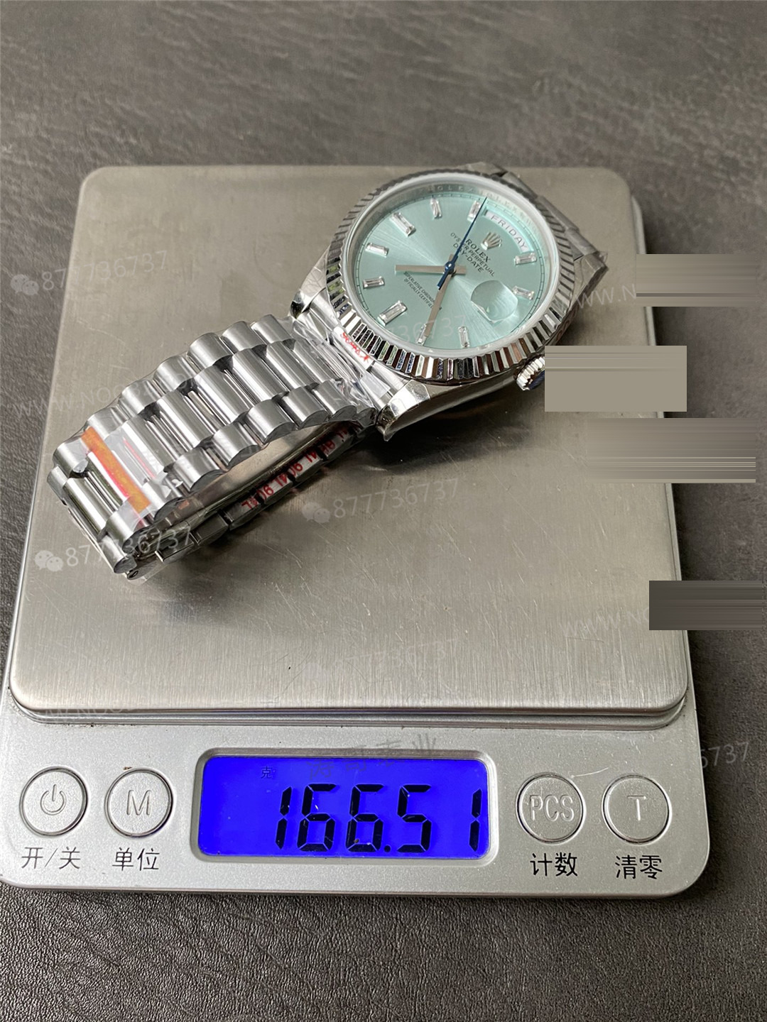 GM Factory Rolex Day-Date Buzul Mavisi Kadranlı Ağırlıklandırılmış Model ile Orijinali Arasında Kaç Gram Fark Var? — 9. fotoğraf
