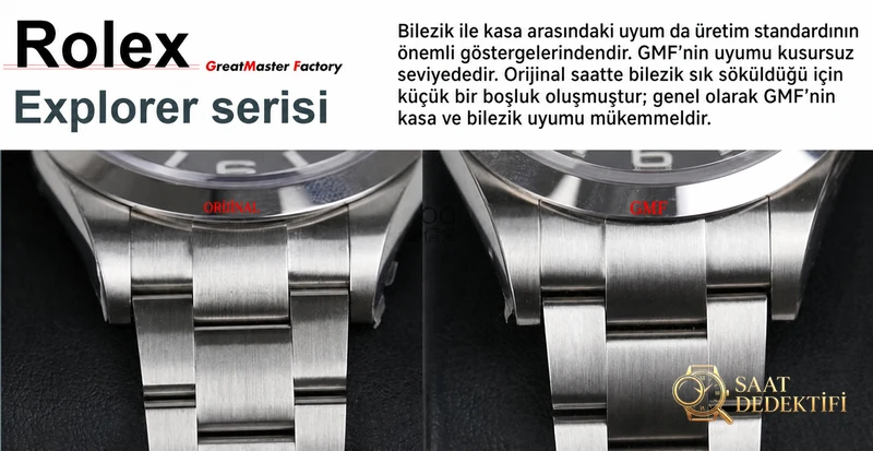GM Factory Rolex Explorer serisi 39 mm gerçek-replika karşılaştırmalı incelemesi - Fosfor ve Super-LumiNova Gece Görünümü