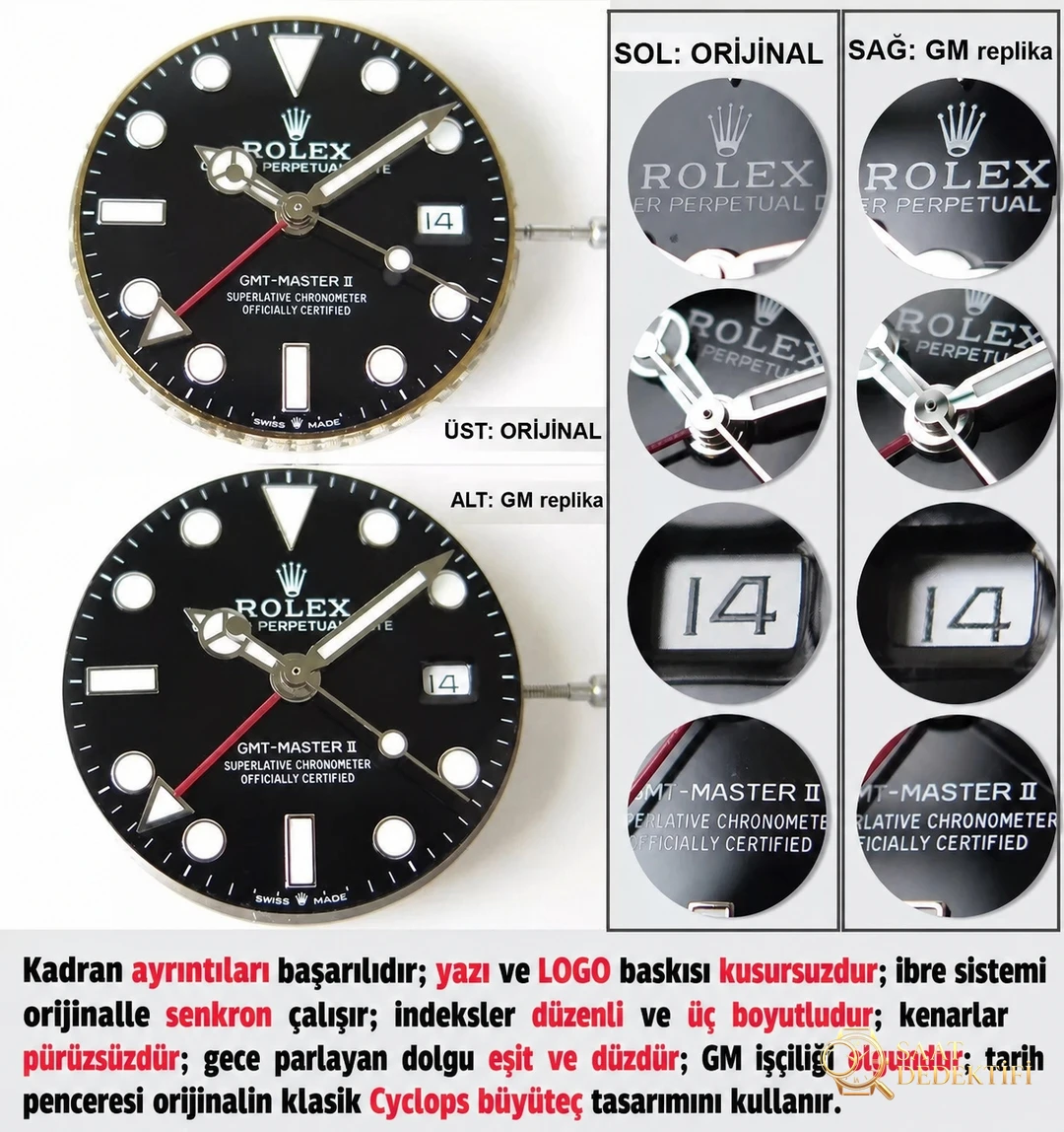GM Factory Rolex GMT-Master 126710 kırmızı-mavi kola bezelli saat, orijinaliyle karşılaştırmada göz kamaştırıyor! - Arka Kapak ve Mekanizma Detayı