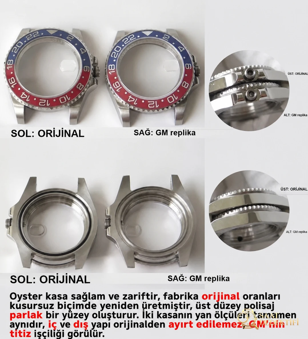 GM Factory Rolex GMT-Master 126710 kırmızı-mavi kola bezelli saat, orijinaliyle karşılaştırmada göz kamaştırıyor! - Makro Kadran ve İndeks İşçiliği