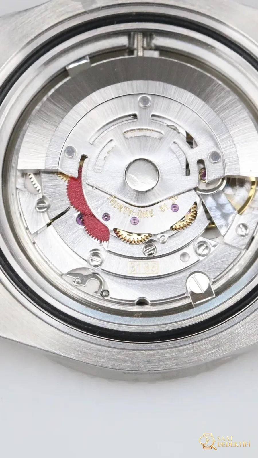 GM Factory Rolex GMT-Master 2 kırmızı-mavi cola bezel 3186 mekanizma V2 nihai versiyon beş boncuklu üç sıra bilezik replika saat - Mekanizma Zemberek ve Balans Detayı