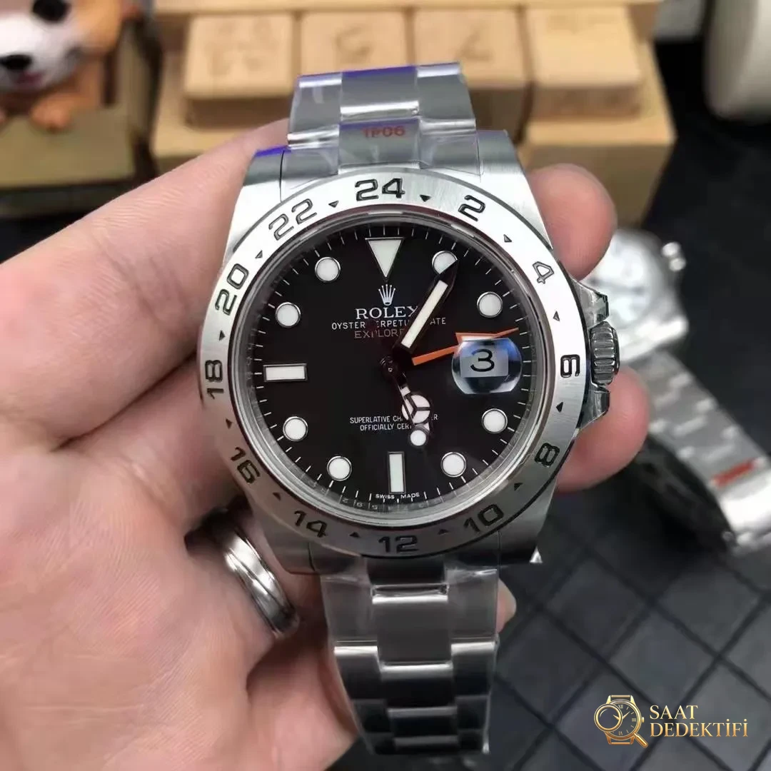 GM Factory V4 Replika Rolex Explorer II 216570, 3187 Mekanizmalı - Kadran Detayı ve Bezel İşçiliği