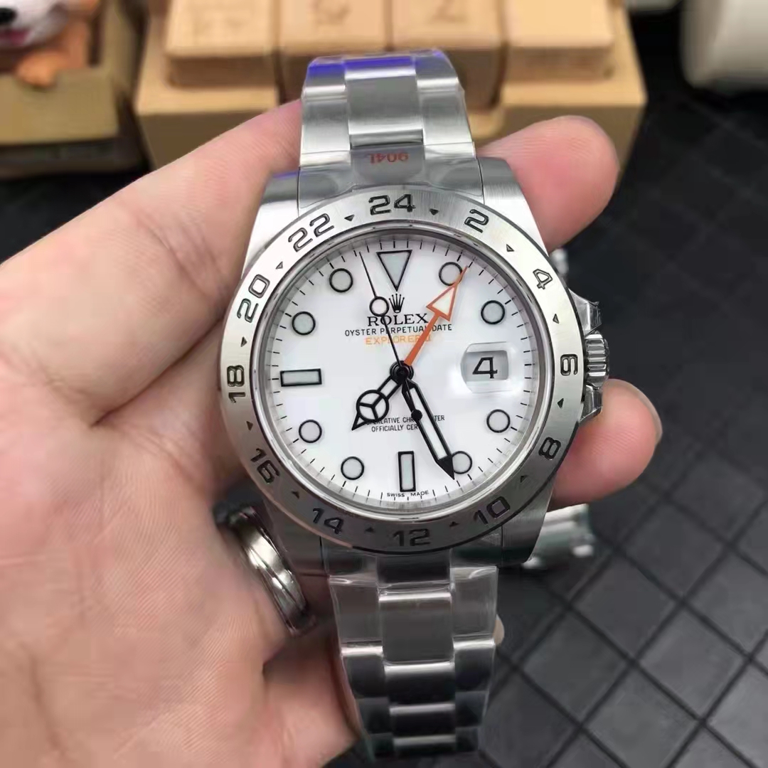 Replika Rolex Explorer II 216570 Beyaz
