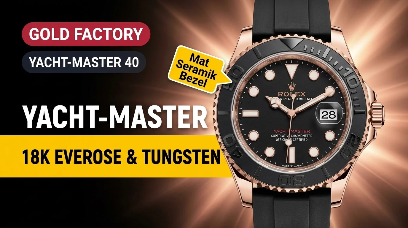 Gold Factory Rolex Yacht-Master 40 Everose Gold (126655) Bewertung: 146,8 g Wolframgewicht