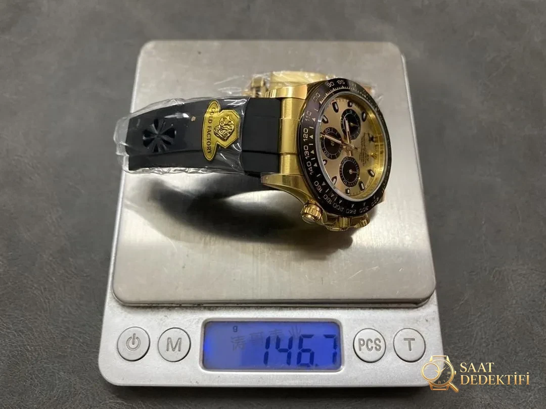 GOLD Factory Shawn Yue Daytona 146 gram ağırlık dengesi kalitesi nasıl? - Fosfor ve Super-LumiNova Gece Görünümü