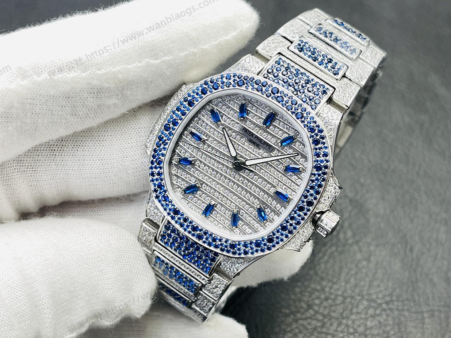 GR Factory Patek Philippe 7118 Kadın Nautilus 2024 tam elmas sınırlı üretim az sayıda stoğa geldi — 1. fotoğraf