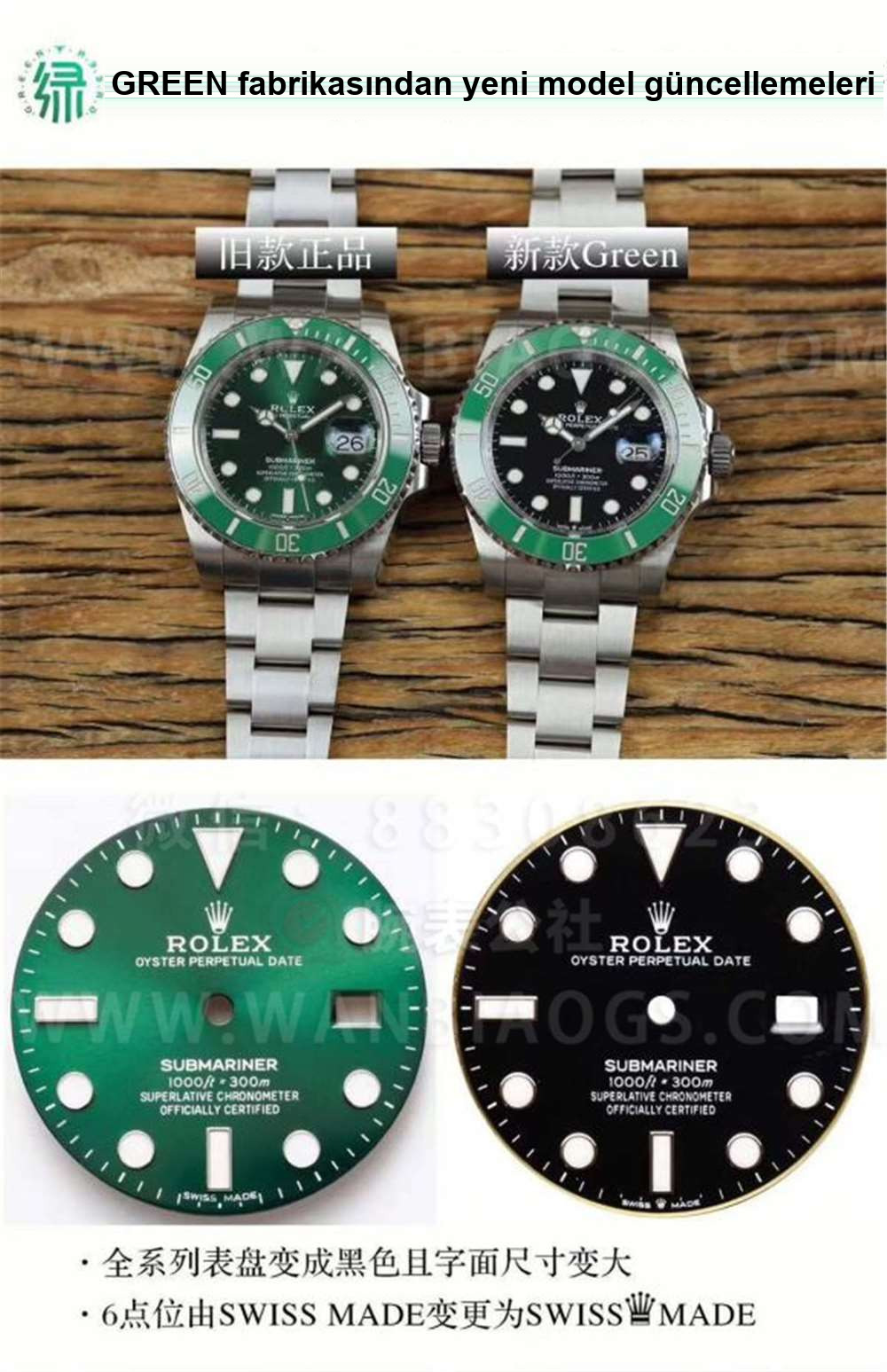 GREEN Factory Rolex 41 mm yeşil su hayaleti siyah kadran ilk kez tanıtılıyor — 4. fotoğraf