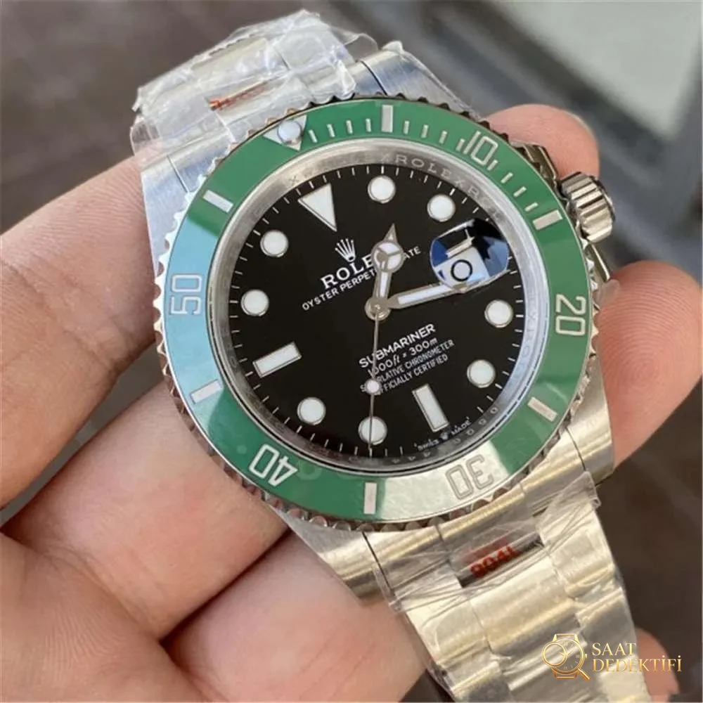 GREEN Factory Rolex 41 mm yeşil su hayaleti siyah kadran ilk kez tanıtılıyor - Yan Profil ve Kordon Bağlantısı