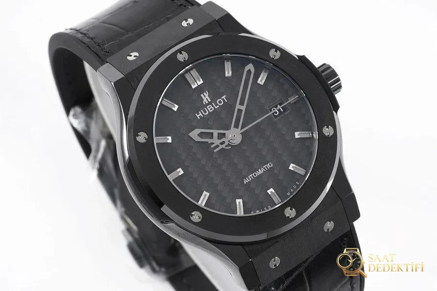 GS Factory Hublot Classic Fusion serisi (gri kadran) seramik saat incelemesi - Kasa Profili ve Kurma Kolu İncelemesi