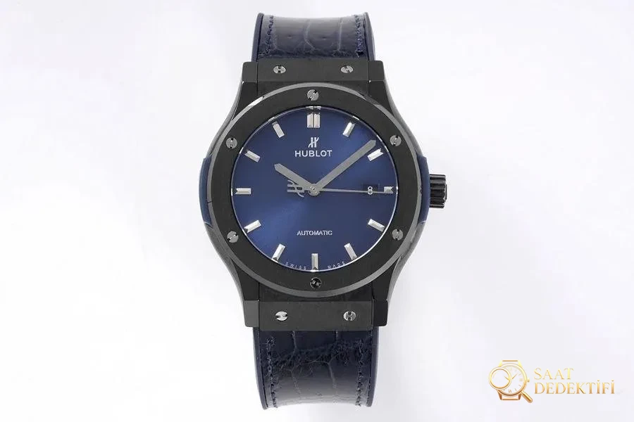 GS Factory Hublot Classic Fusion serisi (mavi kadran) seramik saat incelemesi - Kadran Detayı ve Bezel İşçiliği