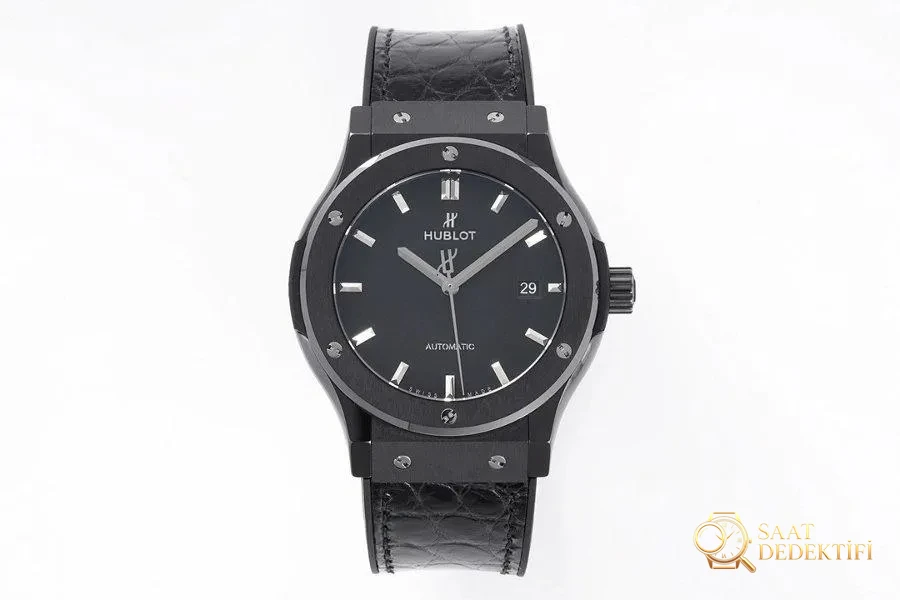 GS Factory HUBLOT Classic Fusion Serisi (Siyah Kadran) Seramik Saat İncelemesi - Kadran Detayı ve Bezel İşçiliği