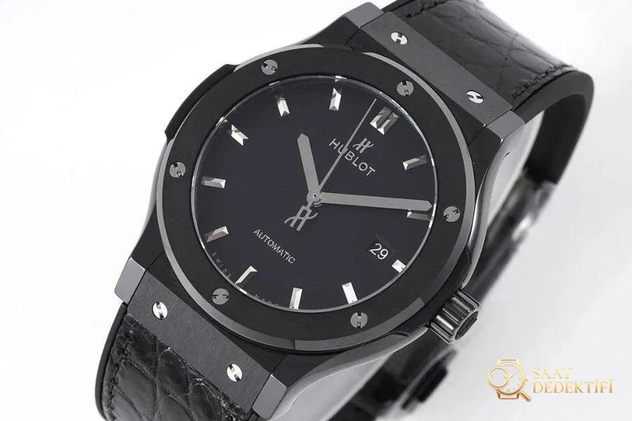 GS Factory HUBLOT Classic Fusion Serisi (Siyah Kadran) Seramik Saat İncelemesi - Arka Kapak ve Mekanizma Detayı