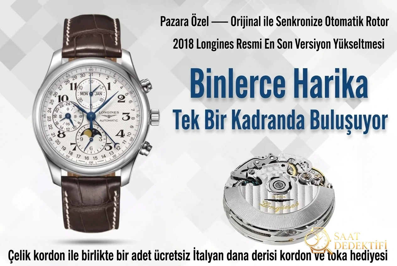 GS Factory Longines Master Collection ay evreli sekiz akrepli replika saat gerçek-replika karşılaştırması incelemesi - Kasa Profili ve Kurma Kolu İncelemesi