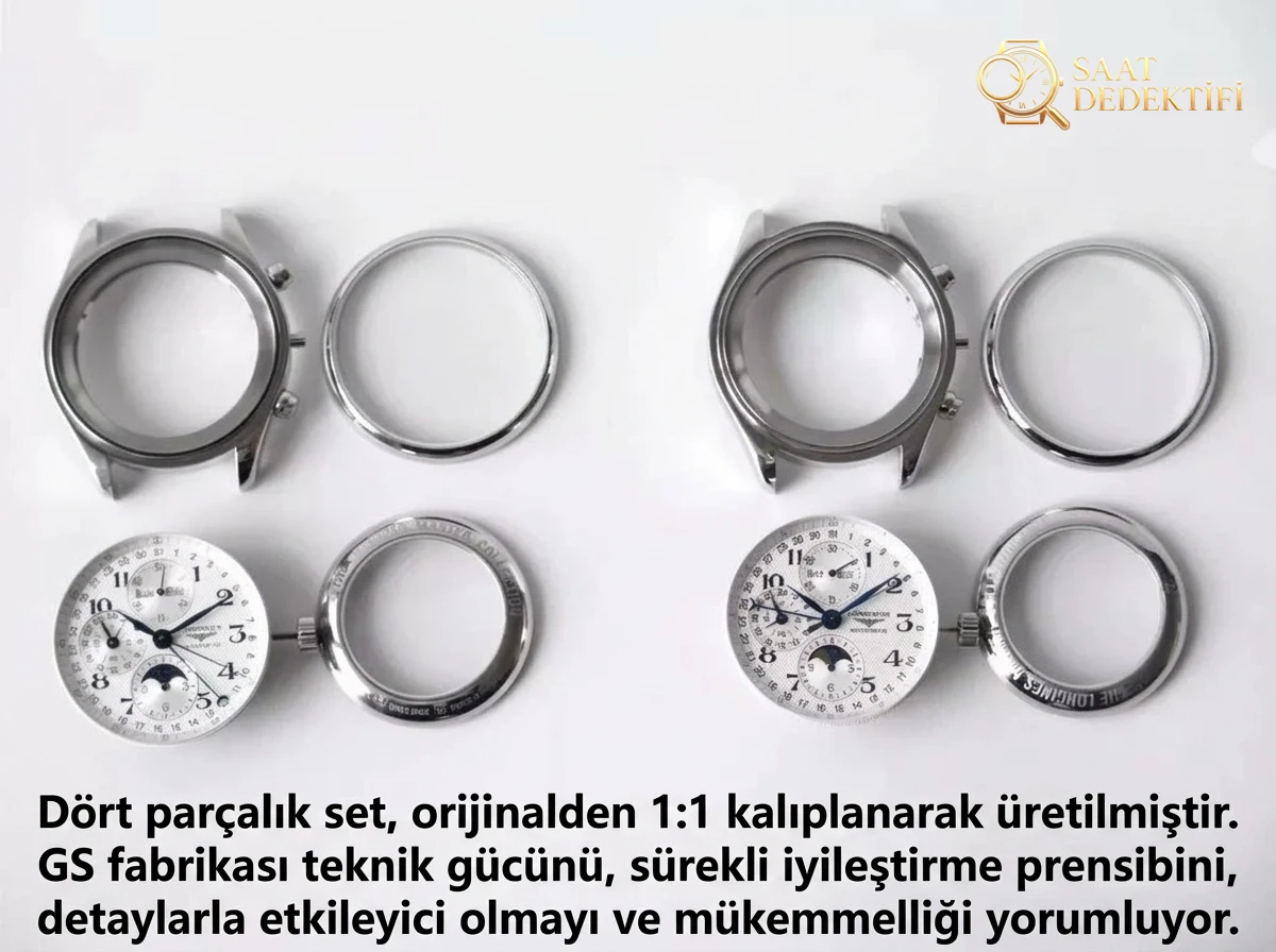 GS Factory Longines Master Collection ay evreli sekiz akrepli replika saat gerçek-replika karşılaştırması incelemesi - Kadran İbreleri ve Saniye Akışı
