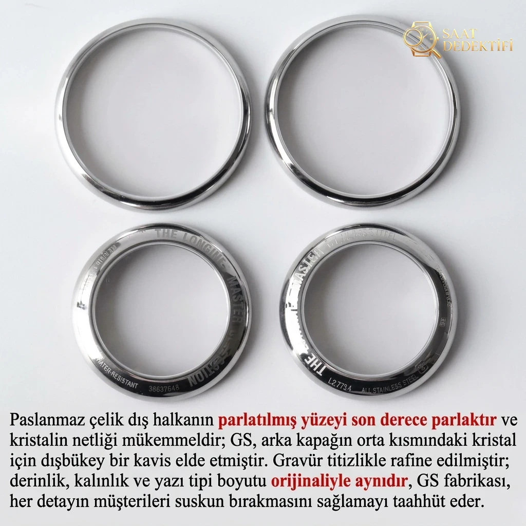 GS Factory Longines Master Collection ay evreli sekiz akrepli replika saat gerçek-replika karşılaştırması incelemesi - Yan Profil ve Kordon Bağlantısı