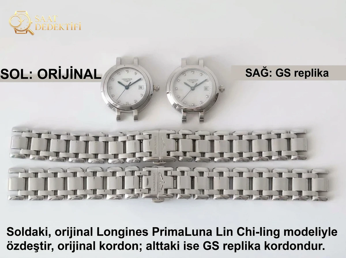 GS Factory Longines PrimaLuna Kuvars Kadın Saati Gerçek-Replika Karşılaştırması İncelemesi - Arka Kapak ve Mekanizma Detayı