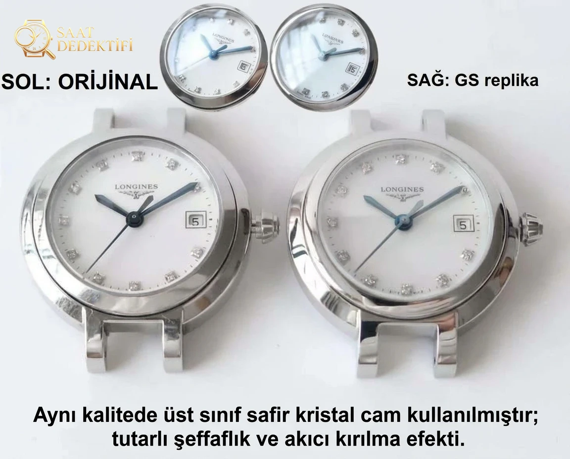 GS Factory Longines PrimaLuna Kuvars Kadın Saati Gerçek-Replika Karşılaştırması İncelemesi - Bilekte Duruş ve Kasa Orantısı
