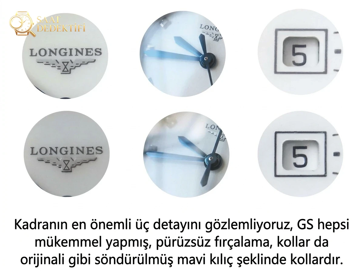 GS Factory Longines PrimaLuna Kuvars Kadın Saati Gerçek-Replika Karşılaştırması İncelemesi - Kasa Çeliği ve Polisaj Kalitesi