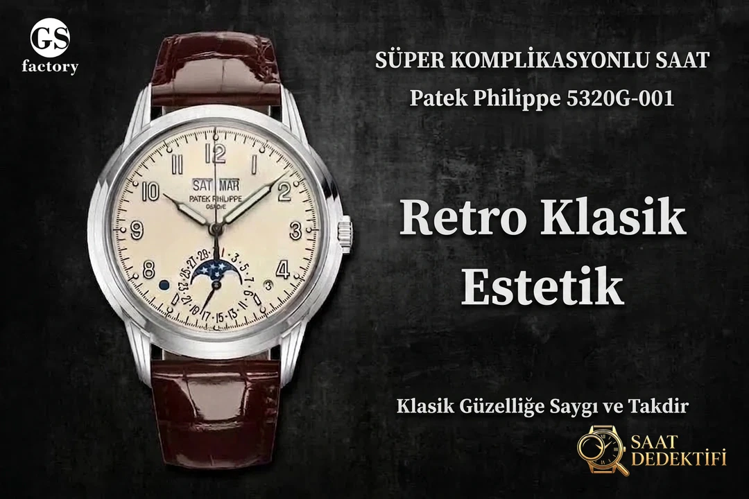GS Factory Patek Philippe 5320G-001 Karmaşık Fonksiyonlu Saat Replika - Kadran Detayı ve Bezel İşçiliği