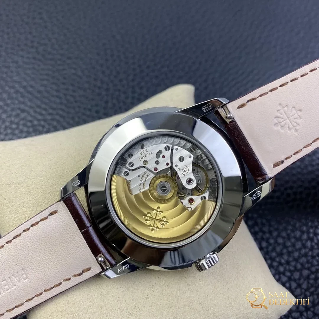 GS Factory Patek Philippe 5320G-001 Karmaşık Fonksiyonlu Saat Replika - Mekanizma Zemberek ve Balans Detayı