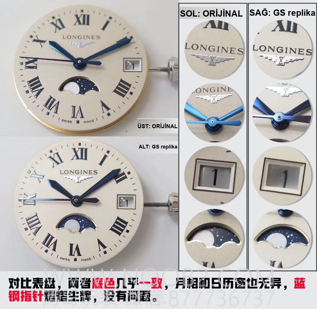 GS Longines PrimaLuna ay evreli orijinal İsviçre kuvars mekanizmalı kadın kol saati nasıl? — 6. fotoğraf