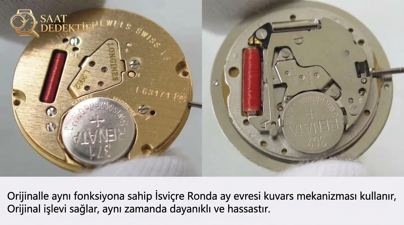GS Longines PrimaLuna ay evreli orijinal İsviçre kuvars mekanizmalı kadın kol saati nasıl? - Yan Profil ve Kordon Bağlantısı